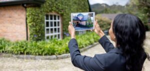 virtual tours, property agent women giving virtual tour of house